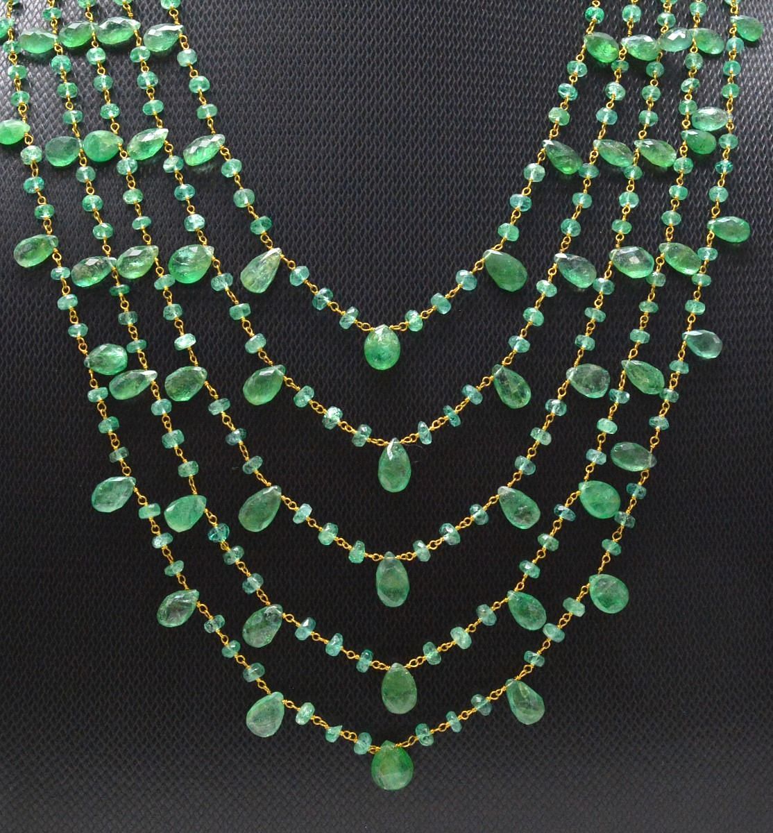 Raw Emerald Natural Crystal Pendant Necklace Luna Tide
