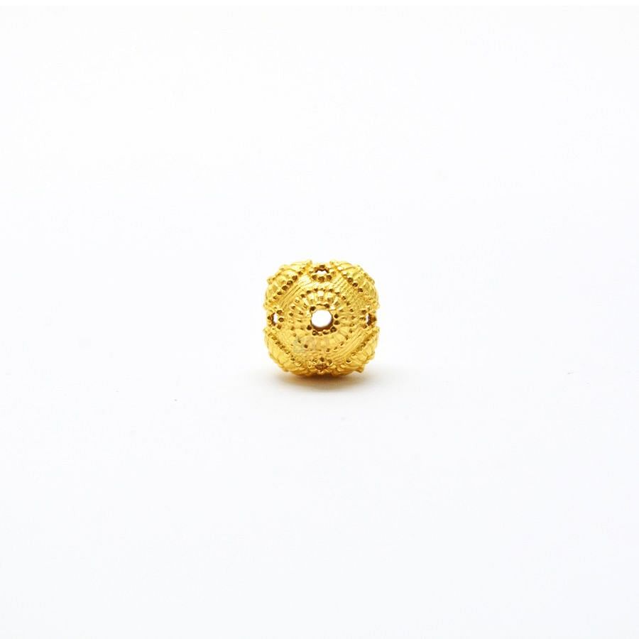 Buy 18K Solid Yellow Gold Roundel Shape Plain Lining Finishing 11X10,5mm  Bead, for Women