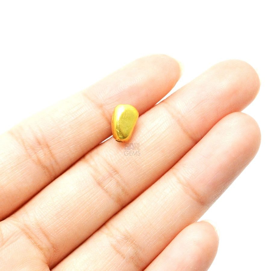 Buy 18K Solid Yellow Gold Nugget Shape Plain Finished, 6X9,2X4,5mm
