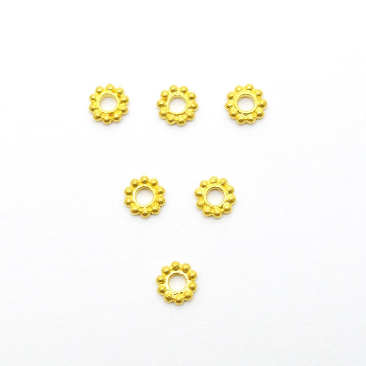 5 PIECES 18K GOLD BEADS FOR JEWELRY PURELY HANDMADE DESIGN JEWELRY MAKING