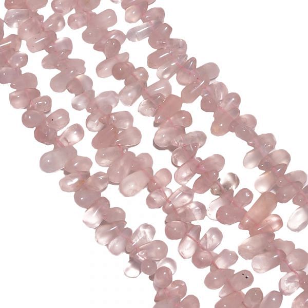 Rose Quartz Drop Shape-8x5-13x5mm Plain Stone Beads