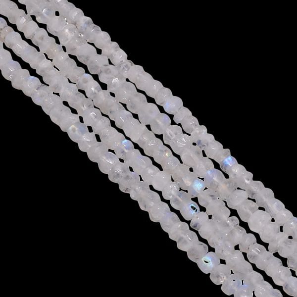 Rainbow Moonstone  5.5-6mm Faceted Roundel Beads Strand, Rainbow Moonstone Faceted Roundel Beads, Rainbow Moonstone