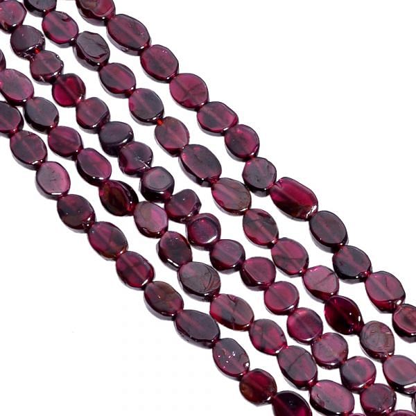 Garnet Oval Shape- 7x6-8x6mm Size Plain Stone Beads