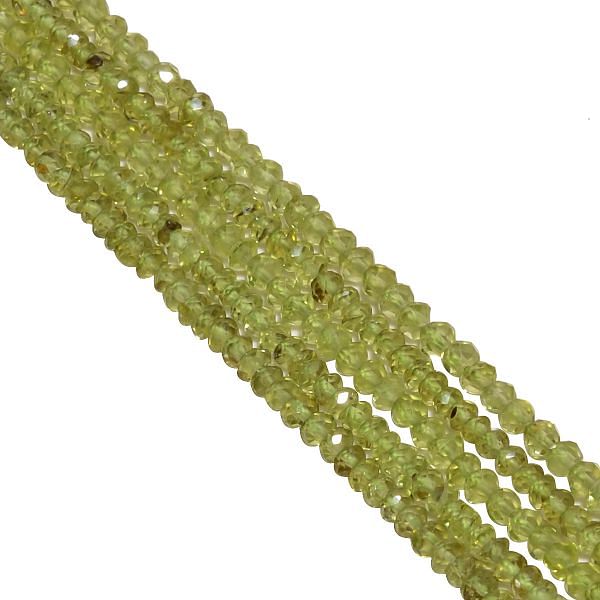 Peridot Stone Faceted Beads, 3-3.5mm (Round Shape)