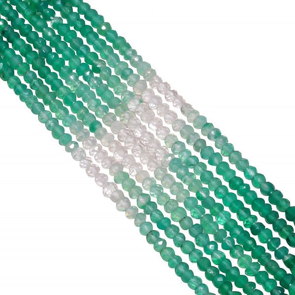 Green Onyx 3.5mm Fine Faceted Roundel Beads Strand, Green Onyx Faceted Roundel Beads, Green Onyx Stone Beads
