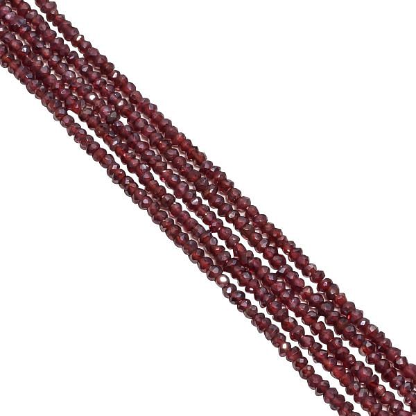 Garnet (Coated) 3-3.5mm Faceted Roundel Beads Strand, Coated Garnet Faceted Roundel Beads, Coated Garnet