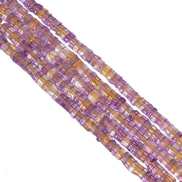 Ametrine 4-4.5mm Faceted Roundel Beads Strand, Ametrine Faceted Roundel Beads, Ametrine Natural Stone Beads