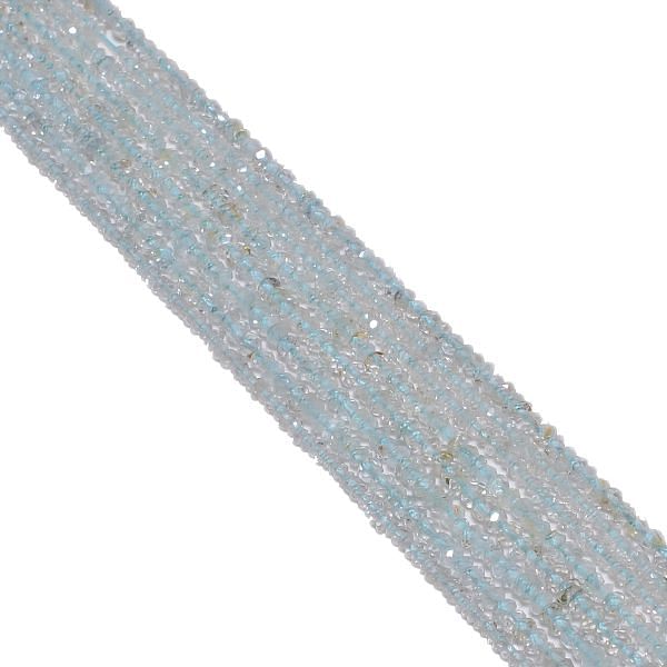 Aquamarine Faceted Roundel Shape 2-2.8mm Beads, Aquamarine Faceted Beads, Aquamarine Faceted Roundel Beads
