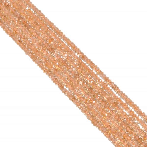 Citrine Faceted Roundel Beads - Citrine Gem Beads in 3-3.5mm