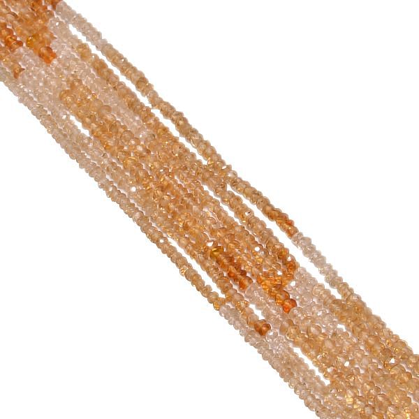 Citrine Shaded Faceted Roundel Beads Strands - Citrine (Shaded) 2.5-3mm
