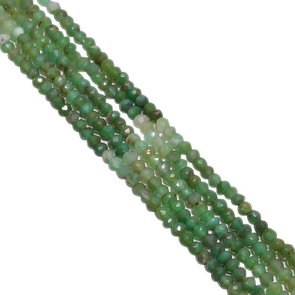 Chrysophrase Shaded Faceted Roundel Beads Strand (4mm)