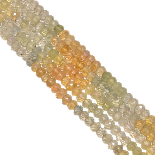 Prehnite Shaded Roundel Beads Strand - Faceted Roundel (6mm)
