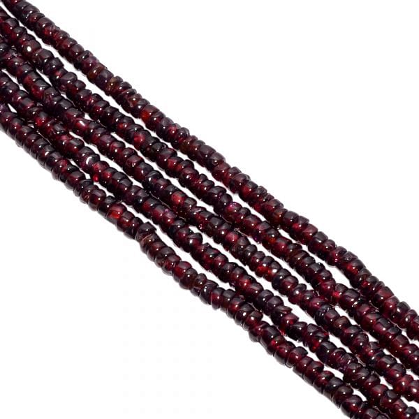 Garnet Plain Beaded Beads Wheel Shape Strand In 5-6 mm Size