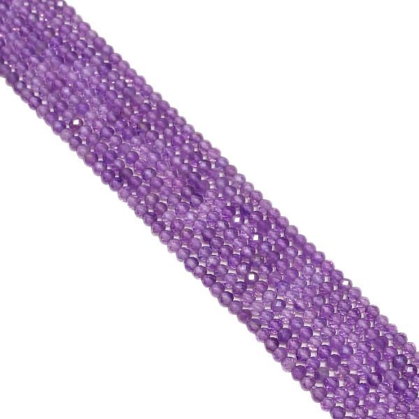 Pink Amethyst Faceted Round Beads Strands - Pink Amethyst 2.5mm