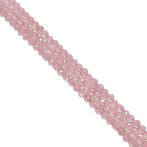 Rose Quartz Faceted Round Beads - 4mm