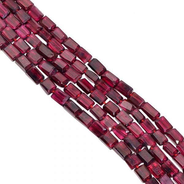 Garnet Faceted Beaded Beads Rectangle Shape ,  6x4-8x6mm size 