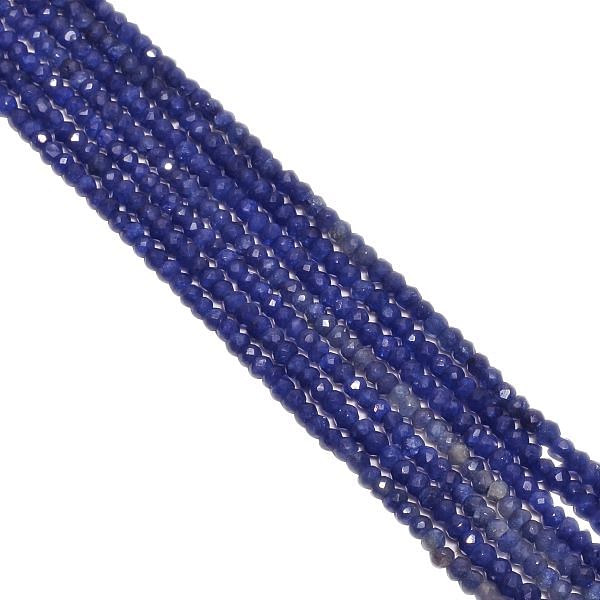 Dyed Blue Sapphire Faceted Roundel Beads with Size 3.5-4mm