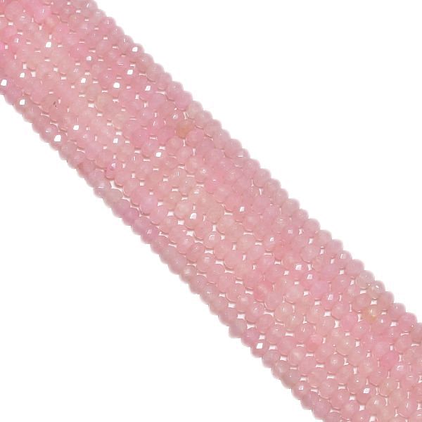 Faceted Roundel Beads Strand - Pink Opal (Lite) 3.5mm