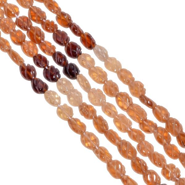 Hessonite Garnet  Carving Stone Beads 6x8-7x9mm Size, (Oval Shape)
