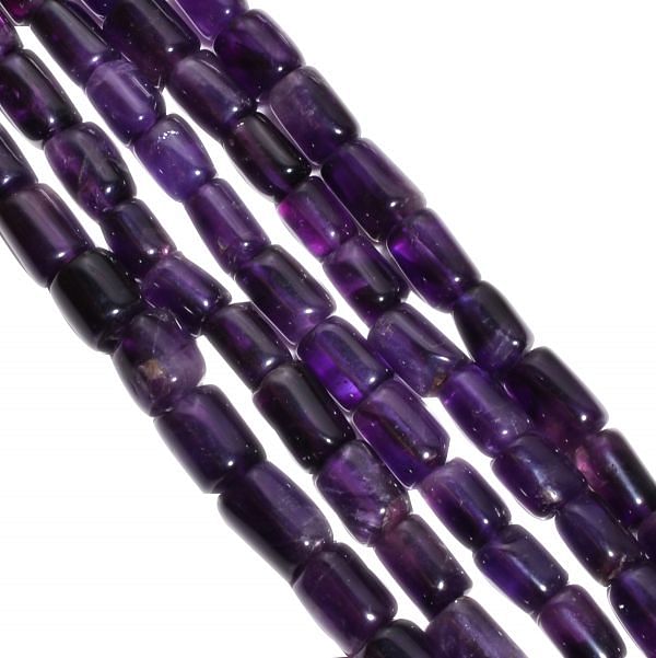 African Amethyst 8x6-22x8mm Smooth Tube Beads Strand, Amethyst Smooth Faceted Tube Beads, African Amethst