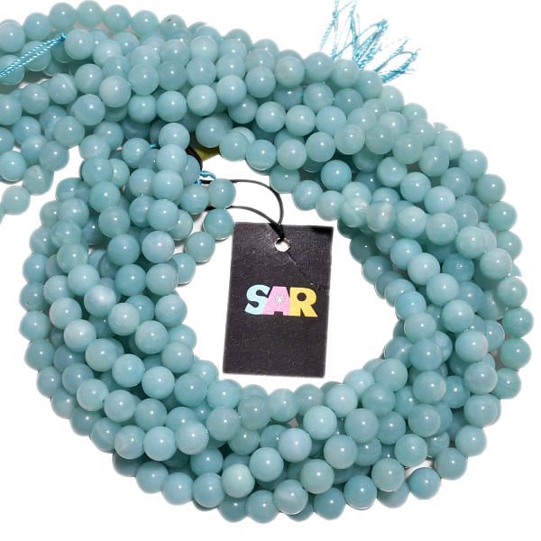 Amazonite Round Ball Shape-8 mm Plain Stone Beads