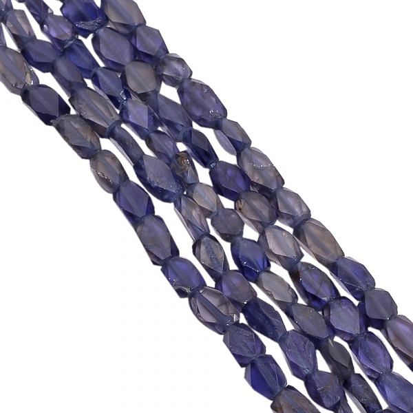 Iolite Faceted Beads Cube Shape- 4x7-5x8mm  Size