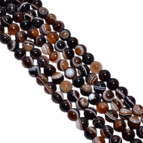 Eye Agate Plain Stone Beads 6mm With Round Ball Shape