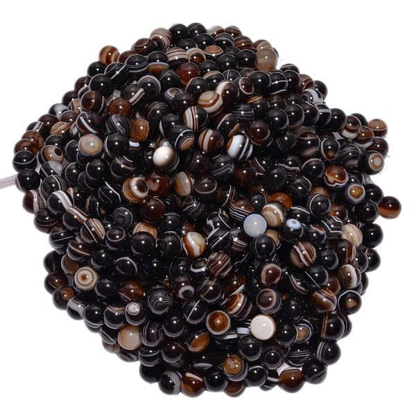 Eye Agate Smooth Beaded Beads -10 mm Size And Round Ball SHape