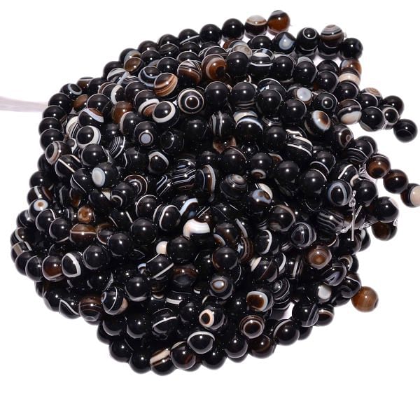Eye Agate  Round Ball SHape Plain  Semi Precious Stone Beads -12 mm Size 