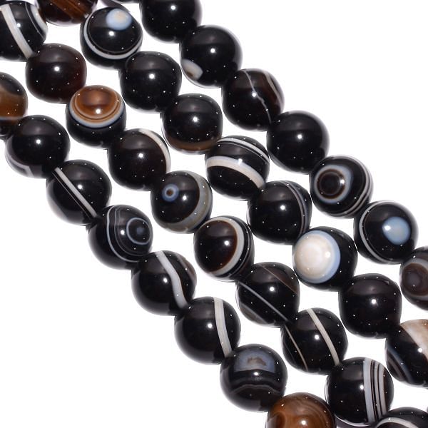 Eye Agate  Round Ball SHape Plain  Semi Precious Stone Beads -12 mm Size 