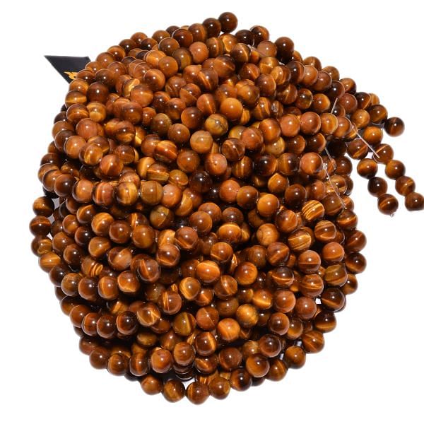 Brown Tiger Eye Plain Beads 10 mm Size, (Round Ball Shape)