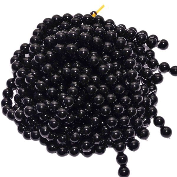 Black onyx Plain Beads Round Ball Shape Strand In 6 mm