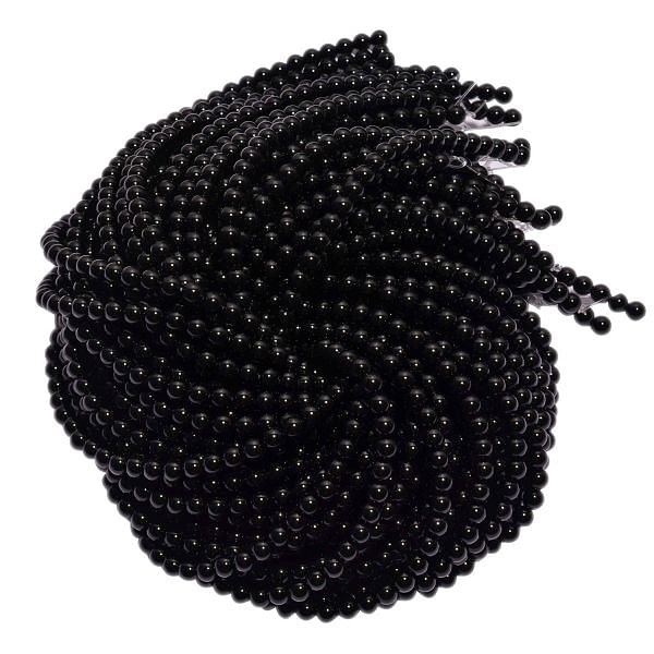 Black onyx Round Ball Shape 6 mm Plain Stone Beads