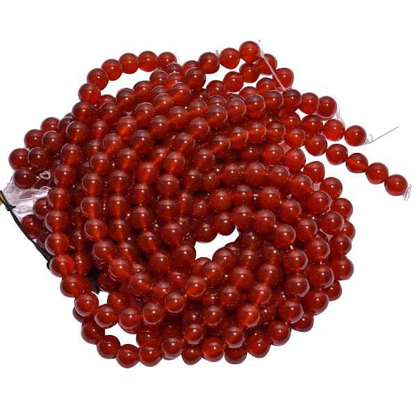 Carnelian Smooth Stone Beads-10 mm Size, (Round Ball Shape)