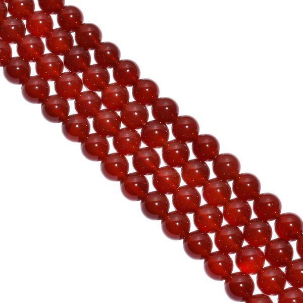 Carnelian Smooth Stone Beads-10 mm Size, (Round Ball Shape)