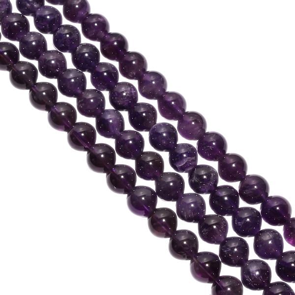 African Amethyst 10-10.5mm Smooth Round Beads Strand, Amethyst Plain Round Beads, Dark Amethyst Round Beads Strand