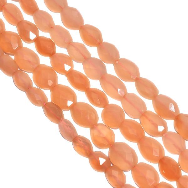 Pink Chalcedony Oval Shape Faceted Stone Beads- 11x9-16x12mm 