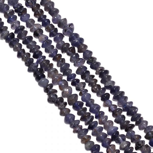 Iolite Plain Semi Precious Stone Beads Roundel Shape Strand In-4-4.5mm Size