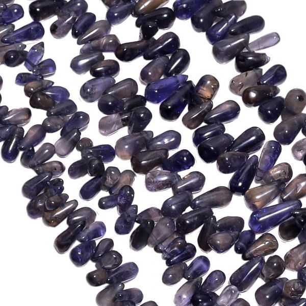 Iolite Smooth Beaded Beads-6x10-5x8mm  With Drop Shape