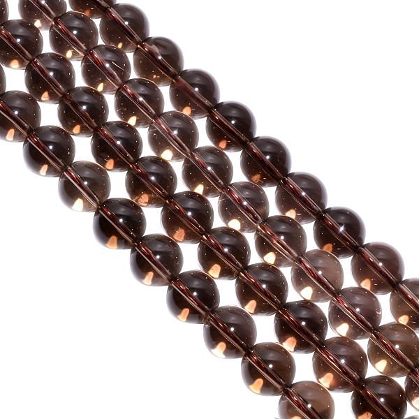 Smoky Quartz  Smooth Beads Strand In 12  mm Round Ball Shape