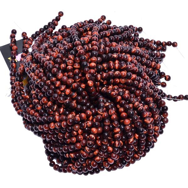 Red Tiger Eye 6 mm Size Smmoth Stone Beads In  Round Ball Shape