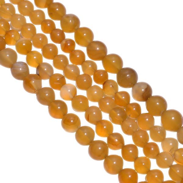 Yellow Chalcedony  Plain Stone Beads-  8-16 mm, (Round Ball Shape)
