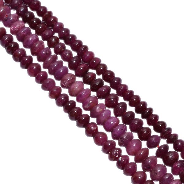 Ruby Plain Stone Precious Beads Roundel Shape , (5-8 mm)