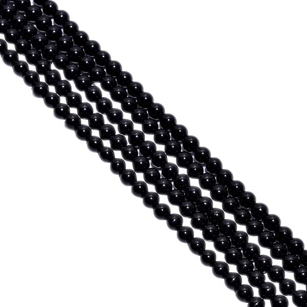 Black Onyx Round Ball  Plain Stone Beads -4 mm Size 