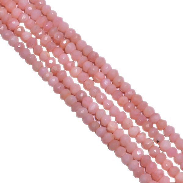 Pink Opal Faceted Roundel Beads - Opal Beads Strand ( 4-4.5mm)