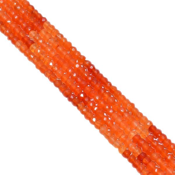 Carnelian Faceted Roundel Beads - Carnelian (Shaded) 4-4.2mm
