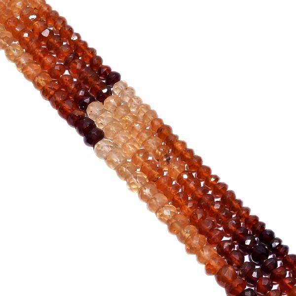 Hessonite Garnet Faceted Roundel Beads, Fine Hessonite Garnet 5-6mm