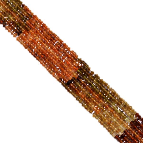 Petro Tourmaline Faceted Roundel Beads - (Shaded) 2.5-3mm