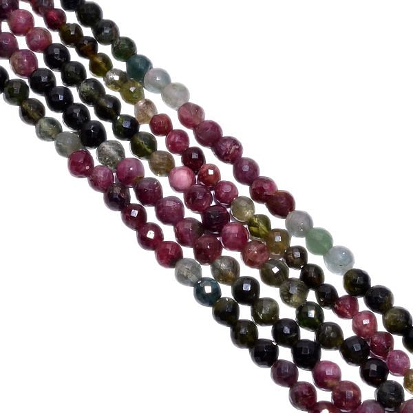 A Quality Multi Color Tourmaline Beads-6mm Size in Round Shape