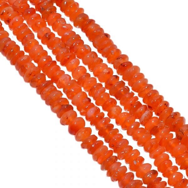 Carnelian 7-10mm Smooth Roundel Beads Strand, Carnelian Plain Roundel Beads, Carnelian Ston Beads